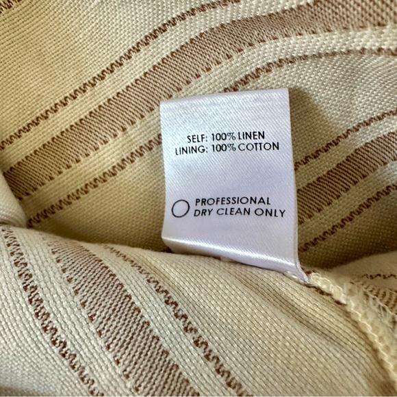 Rosie Assoulin Brown Striped Wide Leg Cuffed Pants Sz 2 - Picture 3 of 6